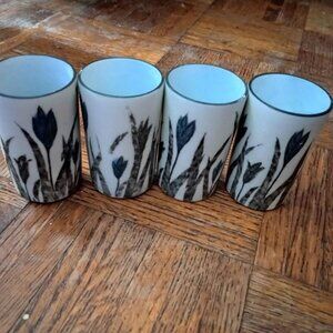 Floral Ceramic Sake Cups